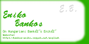eniko bankos business card